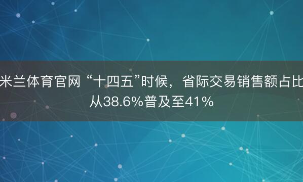 米兰体育官网 “十四五”时候,省际交易销售额占比从38.6%普及至41%