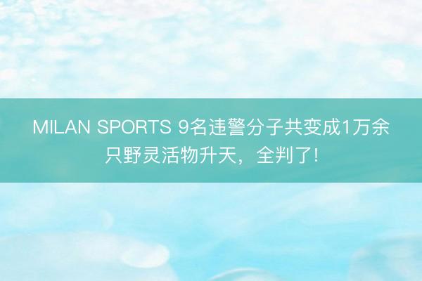 MILAN SPORTS 9名违警分子共变成1万余只野灵活物升天,全判了!