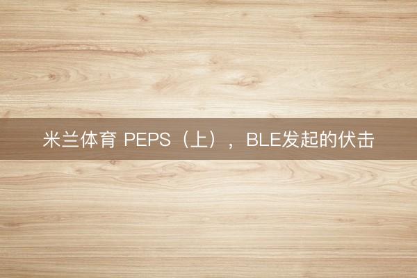 米兰体育 PEPS（上），BLE发起的伏击