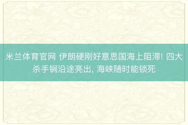 米兰体育官网 伊朗硬刚好意思国海上阻滞! 四大杀手锏沿途亮出， 海峡随时能锁死